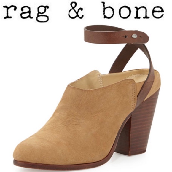 Rag & Bone Kenny Nubuck Ankle Strap Slide Camel 37 7 Boho Western Southwestern - Picture 2 of 16